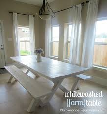 Whitewashed Farm Table A Tutorial Simplykierste Com Farmhouse Picnic Table Farm Table Dining Room Table