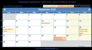 Calendrier Pour L Impression Septembre 2020 Espace vierge dans chaque case journalière pour organiser son planning mensuel. septembre 2020