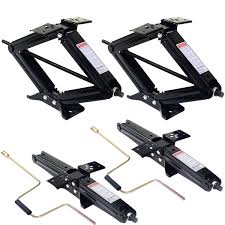 Shop online for leveling jacks for your rv or travel trailer with free shipping at hannarv.com, also, browse our selection of other rv parts and accessories, located south of milwaukee in oak creek, wisconsin, near kenosha, racine, madison. Goplus 4pcs 24 Scissor Jack Rv Camper Trailer Leveling And Stabilizer W 2 Crank Handles 5000lb Heavy Duty Steel Buy Online In Antigua And Barbuda At Antigua Desertcart Com Productid 22600329