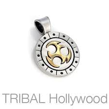 The hit of our woff theme birthday party! Bico Wings Of Fire Gold Tomoe Symbol Mens Necklace Pendant