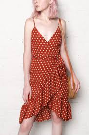 Joa Polka Dot Midi Dress Mahogany Calico Dresses Midi Dress Little Dresses