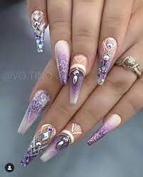 30 Spectacular 3d Nail Design Ideas To Try Asap 3d Nail Designs Purple Nails Nail Art