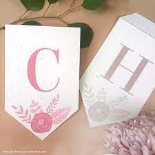 Did you know that we have free svgs for our stamp sets? Free Printable Floral Letter Banners Made With Seed Paper For Eco Friendly Parties Botanical Paperworks