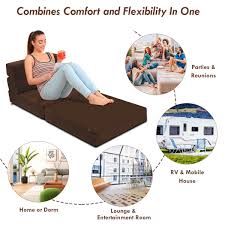 It looks simple and elegant. Buy Costway Tri Fold Fold Down Chair Flip Out Lounger Convertible Sleeper Bed Couch Dorm Online In Taiwan 324286136