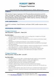 It Support Technician Resume Samples Qwikresume