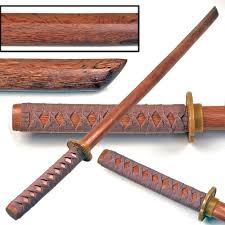 Hardwood Training Wooden Sword Natural Bokken With Beige Cord Wrap
