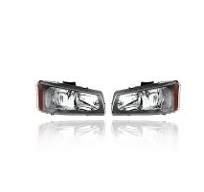 Headlight For 03-04 Silverado/Avalanche W/ Chrome Set 10396912, 10396913  CAPA