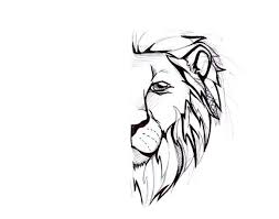 Half Lion Tattoo Lion Face Drawing Lion Tattoo Half Face Drawing