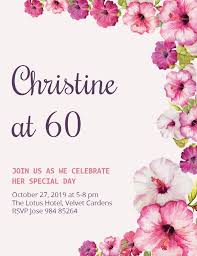 Birthday Party Invitations Online Happy 60th Birthday Printable Invitation Template Online Party Invitations Party Invite Template Birthday Party Invitation Templates