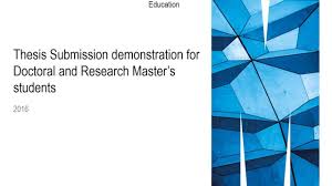 Thesis Submission And Examination Graduate Research