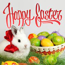 Free printables you don't have to print yourself from freeart.com. Cute Bunny And Painted Easter Eggs Greeting Card Download On Funimada Com