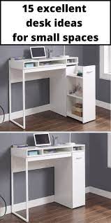 15 Excellent Desk Ideas For Small Spaces Living In A Shoebox Desk Storage Small Spaces Ikea Standing Desk