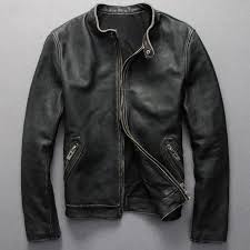Aliexpress Com Buy Factory Men Leather Jacket Genuine Real Calf Cow Skin Brand Vintage Retro Male B Leather Jacket Men Jackets Men Fashion Mens Leather Shirt