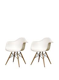 Padded Arm Chair Baxton Studio Pascal Plastic Mid Century Modern Shell Chair Set Of 2 At Myhabit Chair Mid Century Chair Kitchen Armchairs