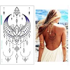 Größte vielfalt an temporäre tattoos weltweit: Brustbein Temporare Tattoo Aufkleber Unter Boob Tattoo Henna Spitze Mandala Tatoo Gefalschte Grosse Sexy Brust Tattoo Aufkleber Arabisch Design Temporary Tattoos Aliexpress