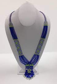 Handmade Loom Necklace Seahawk Pattern Beaded Jewelry Loom Necklace Brick Stitch Earrings