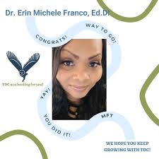 Congratulations to Dr. Erin Michele Franco, Ed.D from California for  passing the MFT Clinical Exam!