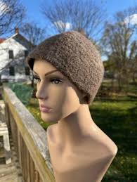 Forest Brown Grunge Fuzzy Knitted Handmade