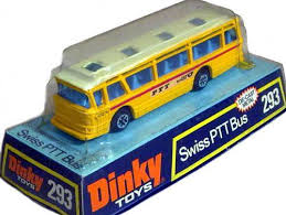 Diecast Dinky 293 Swiss Ptt Bus New Or Updated At Www Diecastplus Info Verzameling
