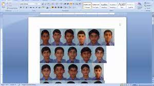 Size of passport size photo. How To Develop Passport Photo In Ms Word Youtube