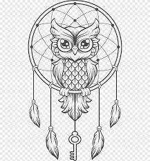 Maka kamu akan mampu menggambarnya. Burung Hantu Dreamcatcher Hitam Dan Putih Garis Png Pngegg