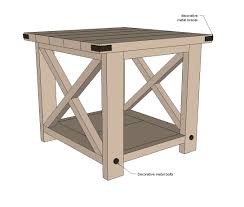 Rustic X End Table Rustic End Tables Woodworking Furniture Plans Diy End Tables