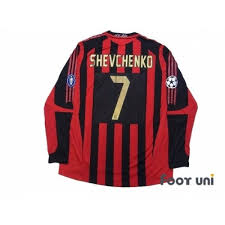 Ac Milan 2005 2006 Home Long Sleeve Shirt 7 Shevchenko Match Issue Long Sleeve Shirt Acmilan Acmilan2005 Soccer Shirts Retro Football Shirts Ac Milan Shirt