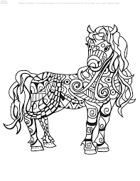 Here's another colouring page for them. 30 Relaxing Low Stress Zentangle Mosaic Horse Coloring Pages Rainbow Printables
