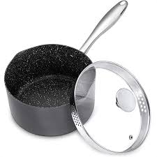 Small vintage aluminium saucepan with lid. Amazon Com Michelangelo 3 Quart Saucepan With Lid Hard Anodized Sauce Pan With Straining Lid Pour Spouts For Easy Pour Small G Sauce Pot Saucepan Nonstick