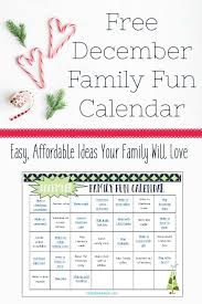 December Family Fun Printable Calendar Family Calendar Christmas Activities For Kids Cool Calendars