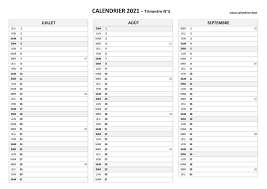 Calendrier Dernier Trimestre 2023 Calendrier 2021 Trimestriel À Imprimer