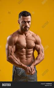 All muscle on body front. Front View Handsome Image Photo Free Trial Bigstock