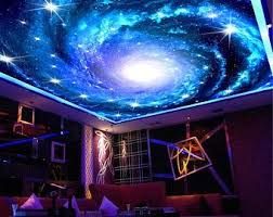 Night Sky 3d Effect Ceiling 3d Wallpaper 3d Wall Decals Etsy In 2020 Star Ceiling Wall Painting Living Room Ceiling Murals