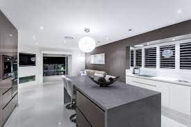 White kitchen wooden worktop grey tiles kitchen appliances tips. Blue Savoie Pentalquartz Modern Grey Kitchen White Contemporary Kitchen White Kitchen Remodeling