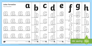 Use these brilliant free printable worksheets for your reception class in the uk to let your kids practise letter formation. Free A Z Letter Formation Sheets Primary Resources