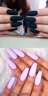 This acrylic nail design is one for the red carpet. Coffin Nails Purple And Black Novocom Top