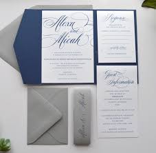 Navy Wedding Invitations Gray Wedding Invitation Navy And Etsy Navy Wedding Invitations Navy Blue Wedding Invitations Wedding Invitations