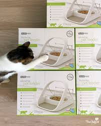 Their clever automatic feeder is equipped with a microchip detector that activates a dispensation of food for one specific cat. Surefeed Microchip Pet Feeder Review Three Chatty Cats
