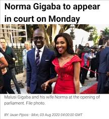 The latest dramatic episode between the erstwhile finance minister malusi gigaba and his wife, norma, has plunged the already frail health of gigaba's mother, nomthandazo, into disarray. Norma Gigaba The Wife Of Former Cabinet Minister Malusi Gigaba Is Expected To Appear In Court On Monday Gigaba Was Arrested On Friday Night In The Presence Of Her Husband At Their