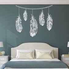 Decorative wall decor for bedroom. Feather Wall Decal Bohemian Bedroom Decor Master Bedroom Wall Decor Bedroom Wall Decal Feathers Decoration Boho Wall Decor 100 In 2021 Boho Schlafzimmer Dekor Wanddekor Schlafzimmer Wandbilder Schlafzimmer