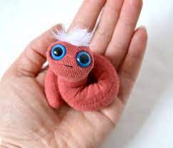 Small Pink Worm Puppet Plush Toy Small Stuffed Animal Small Stuffed Animals Plush Toy Puppets