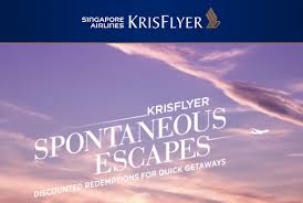 Singapore Airlines Krisflyer Spontaneous Escapes Redemption