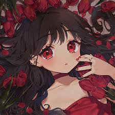 Want to discover art related to anime_boy_red_eyes? Sakura Yuki Dark Hair Red Eyes Anime Anime Girls Digital Art Artwork 2d Portrait Flowers 2600x2600 Wallpaper Wallhaven Cc
