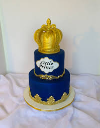Little Prince Black And Gold Baby Shower Cake Royal Blue And Gold Baby Shower Cake With Gold Fondant Crown Gold Baby Shower Cake Baby Shower Cakes For Boys Prince Baby Shower Cake