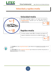 La rapidez es la variación de distancia en un determinado tiempo como consecuencia del movimiento de un elemento móvil. Velocidad Y Rapidez Media Docsity