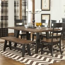 Costway 5pcs dining set solid wood compact kitchen table & 4 chairs modern. Dining Room Pretty Rustic Teak Woods Dining Table With Bench On Lovely Strips Dining Rugs Over F Area Rug Dining Room Rustic Dining Room Black Dining Room Sets