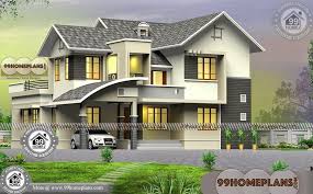 A gray stoop framed with decorative railings and wainscoted posts leads to the home's front porch. 4 Bedroom Two Storey House Plans With Low Budget Modern Collections