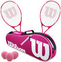 Amazon.com : Wilson Serena Pro Lite Tennis Racquet Doubles Bundle ...