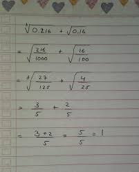 Akar pangkat n dari x adalah: Nilai Dari Akar Pangkat 3 Dari 0 216 Akar Pangkat Dua Dari 0 16 Adalah Brainly Co Id