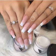 Cute summer coffin nail design with french tip ideas to try 2021. Matte Ombre French Tip Acrylic Nails Matte